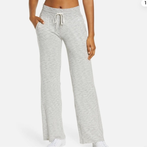 Zella Peaceful Wide Leg Sweatpants - Grey Light Heather - 3X - Picture 1 of 12